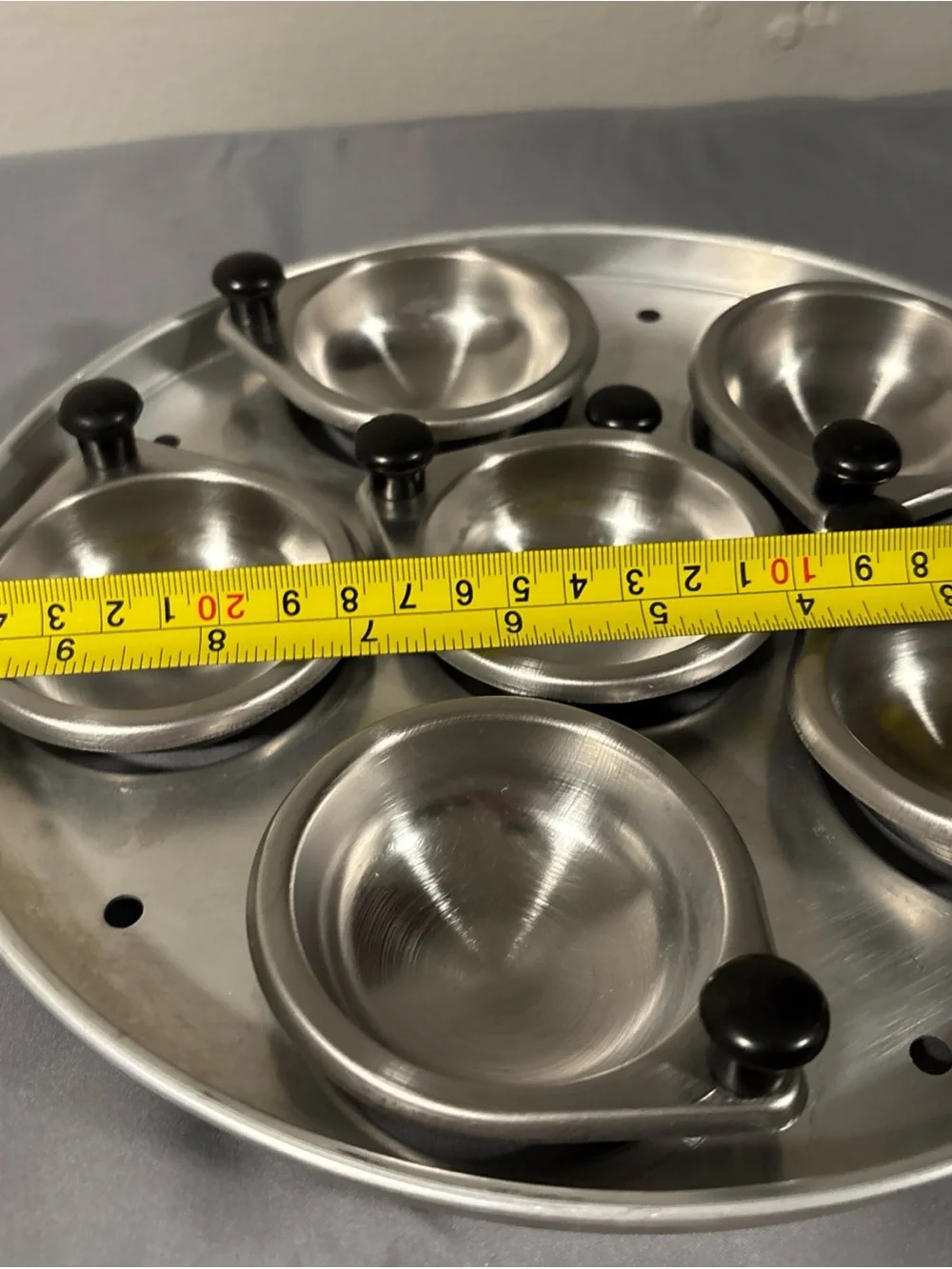 Stainless Steel Egg Poacher Pan with Black Knob Handles